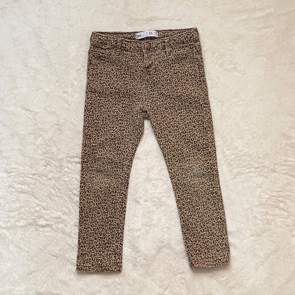 Zara leopard print skinny jeans 3-4 years